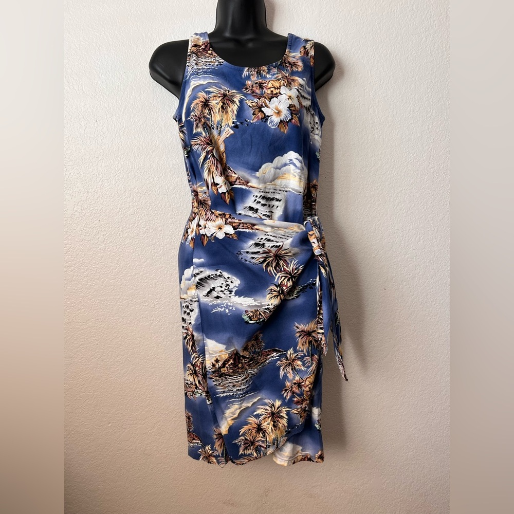 Hilo Hattie Hawaiian Sarong Dress M Vintage 90s Aloha Tropical Wrap SMALL